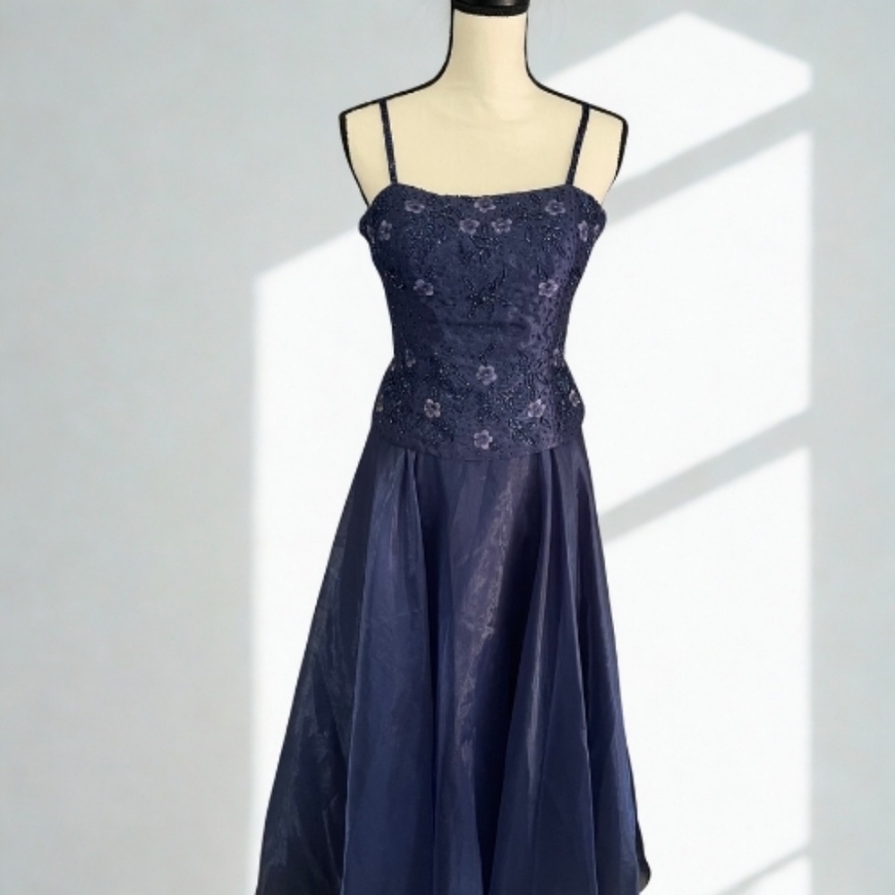 Aspeed Navy Beaded Formal Gown | Bridesmaid, Homecoming, Evening Dress M